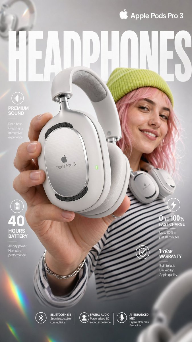 Infográfico de E-commerce para Apple Pods Pro 3