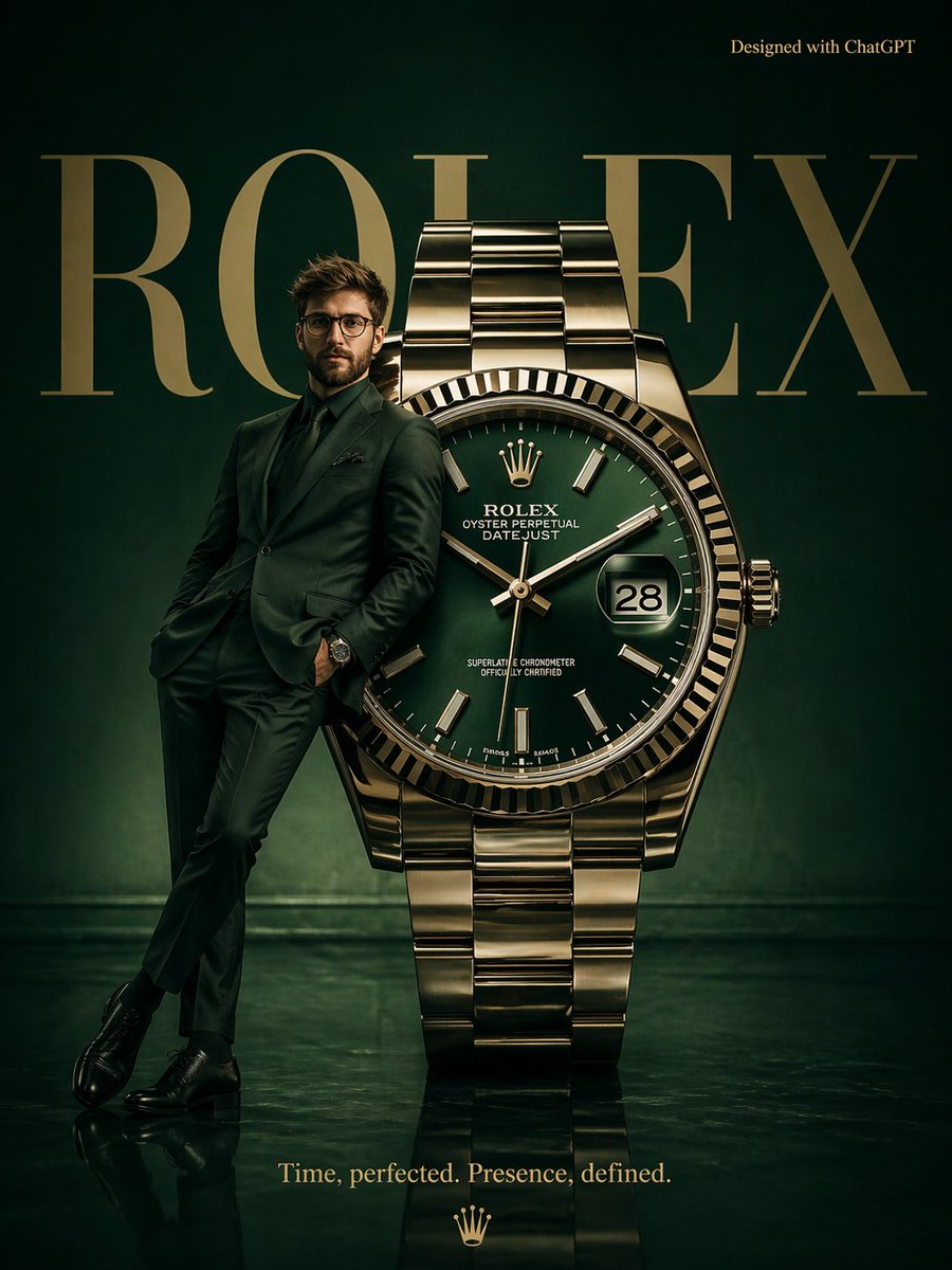 Surrealistisches High-Fashion-Poster für Rolex