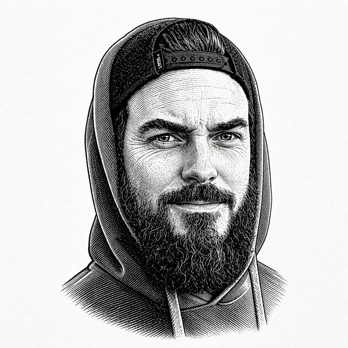 Woodcut/Linocut Style Engraved Portrait