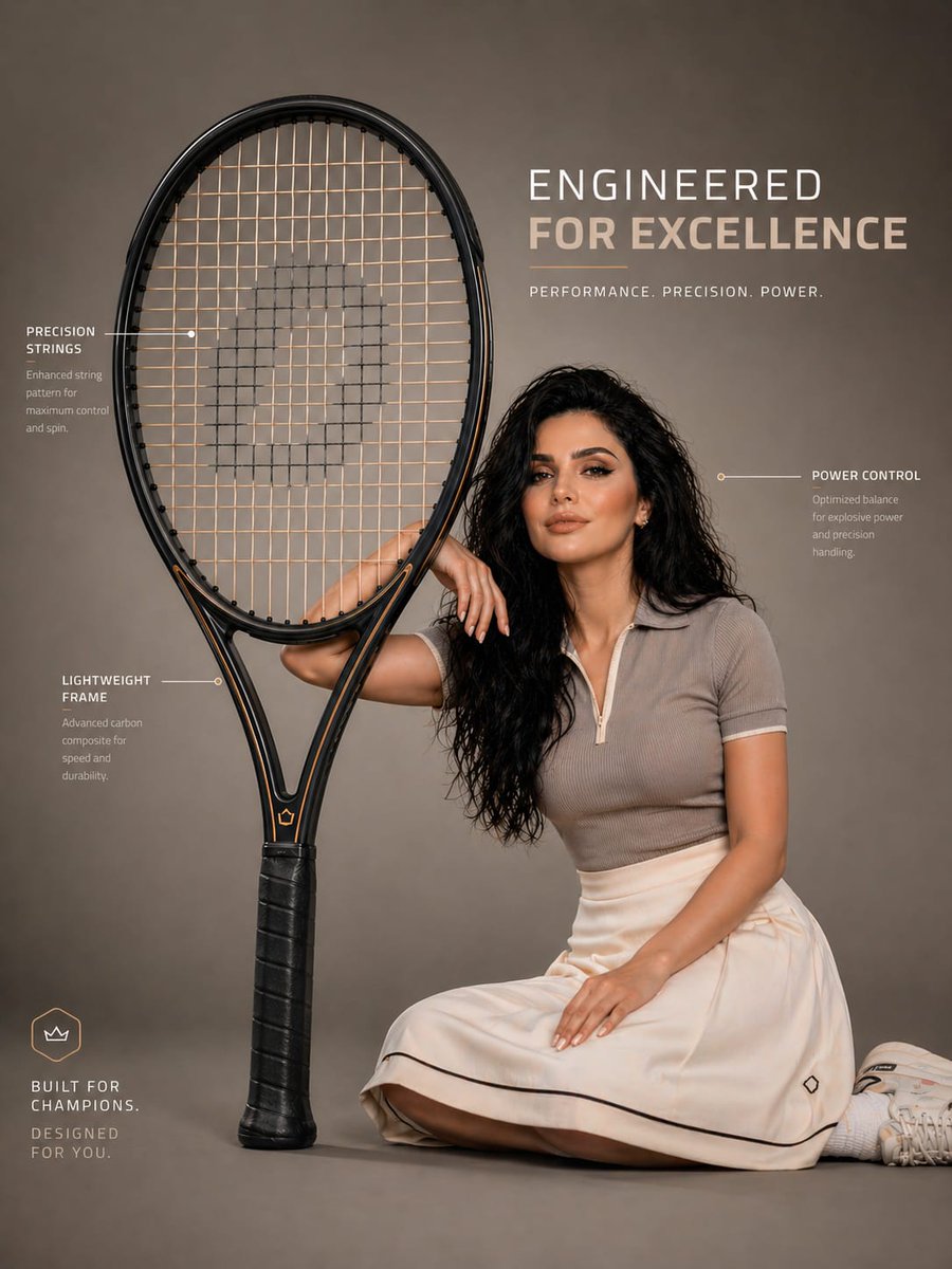 Werbung mit überdimensionalem Tennisschläger