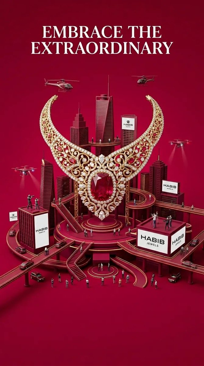 Poster mit gigantischen Produkt-Monumenten