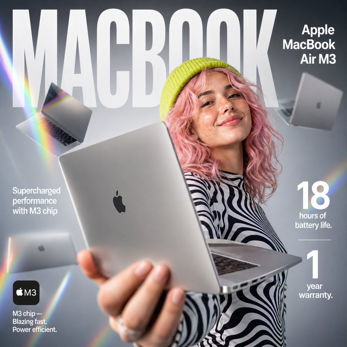 Infografía Comercial del MacBook Air M3