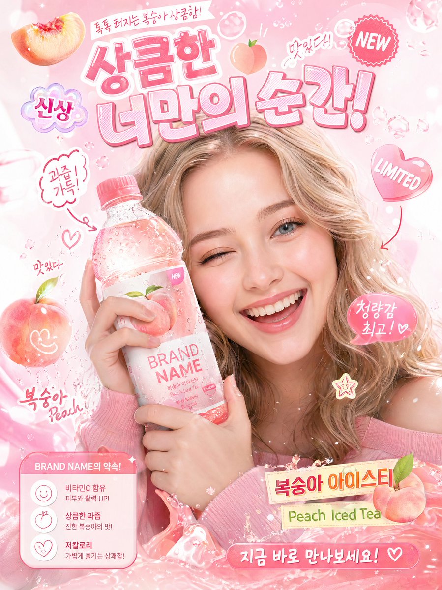 Niedliches koreanisches Getränkeposter