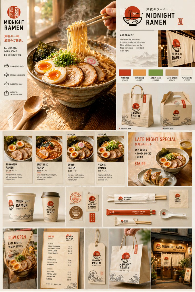 Painel de Sistema de Marca Neon Midnight Ramen