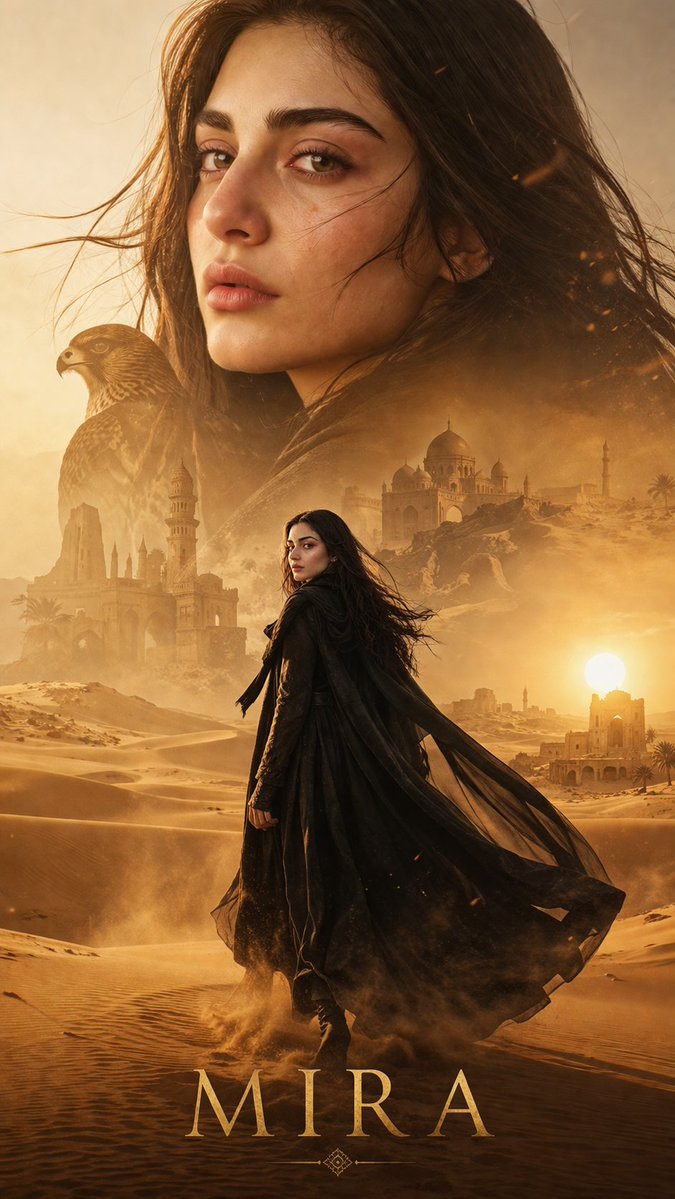 Pôster Cinematográfico de Personagem no Deserto