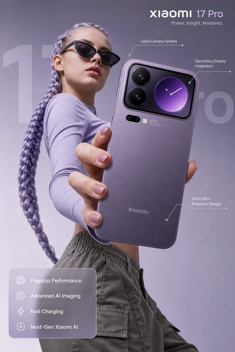 Premium-Smartphone-Werbung in Lavendel