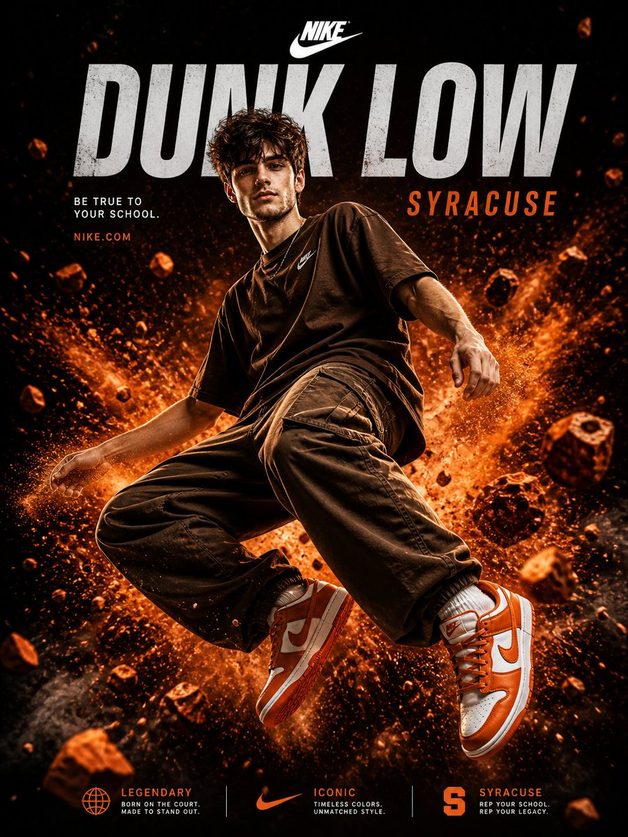 Kinoreifes Nike Dunk Syracuse Poster