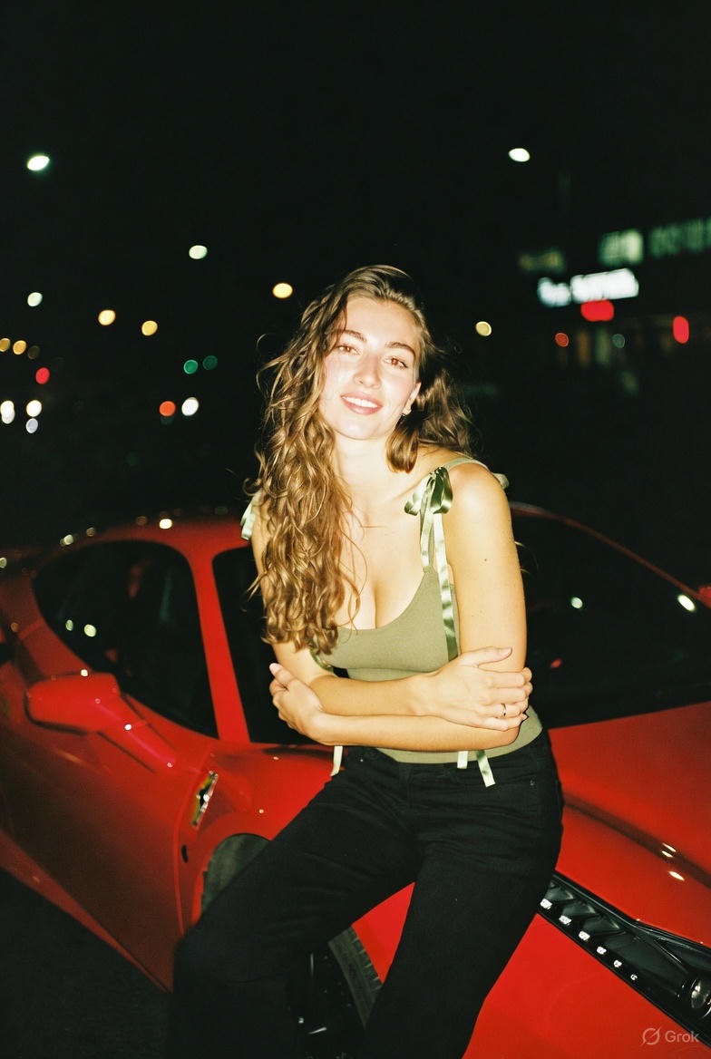 Retrato Nocturno con Flash y Ferrari