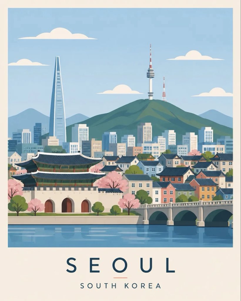 扁平向量旅行雜誌風海報