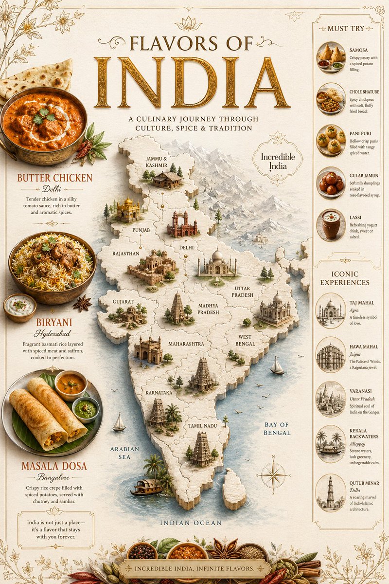 インドの味覚 旅行ポスター