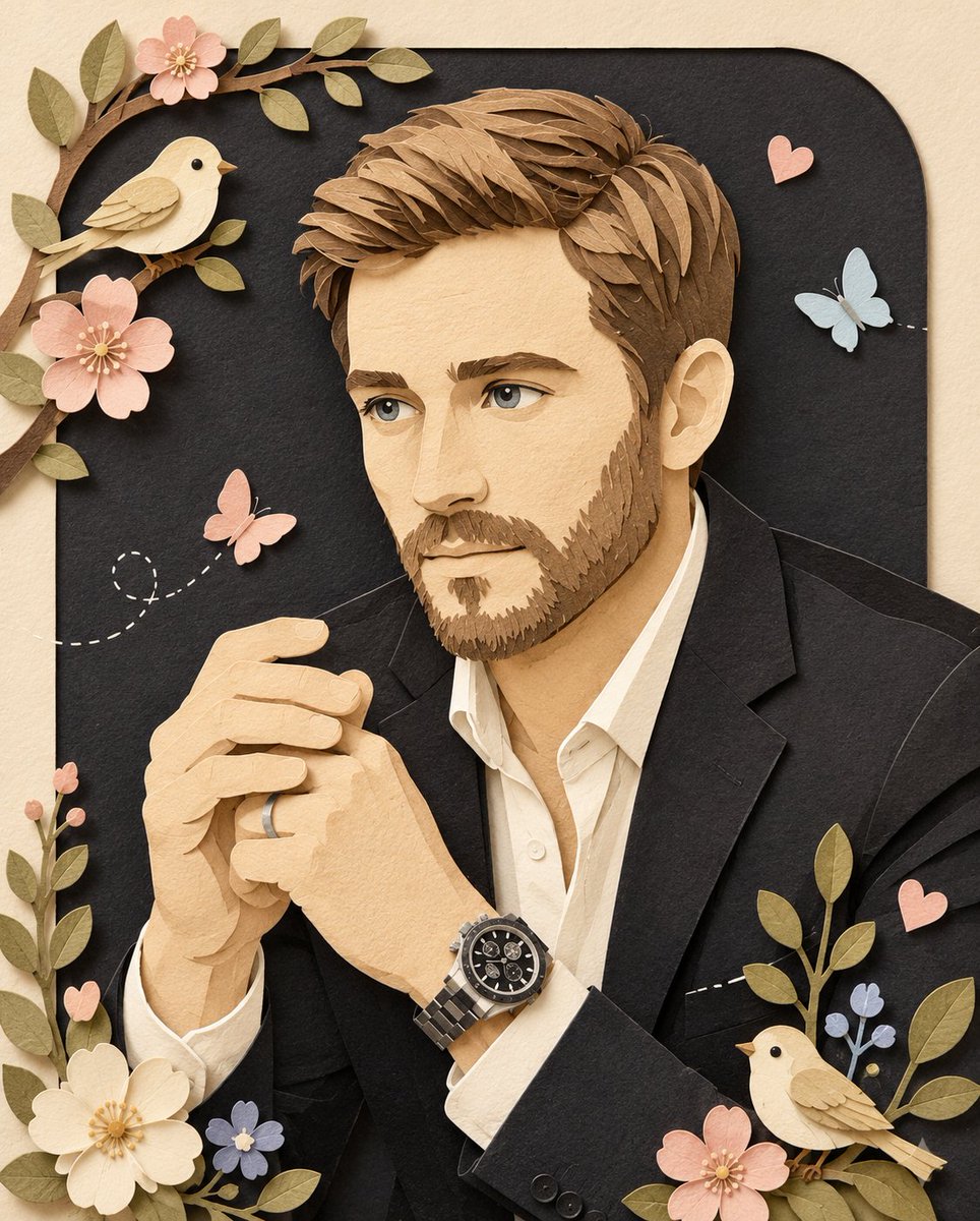 Portrait en Diorama de Papier Artisanal