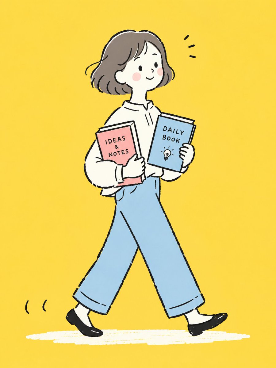Pegatina Ilustrada de Mujer con Libros