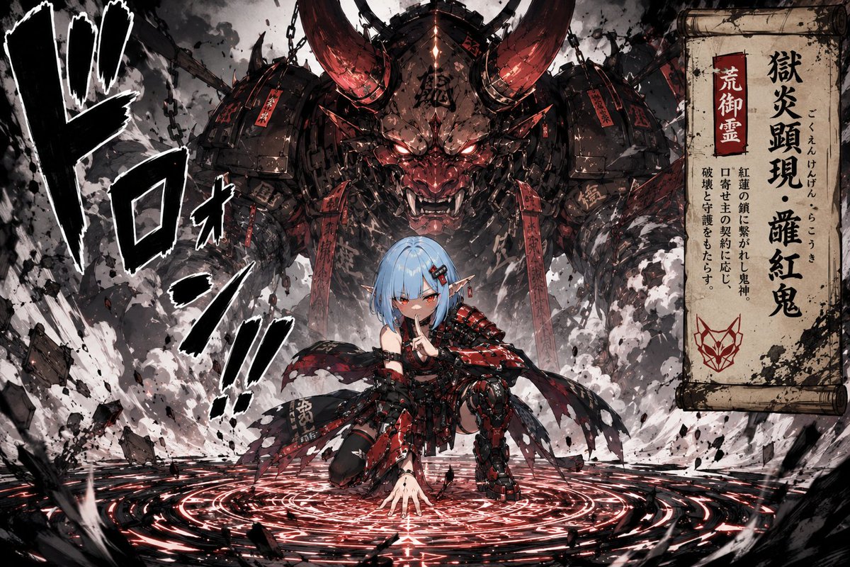 Beschwörung im Shonen-Manga-Stil