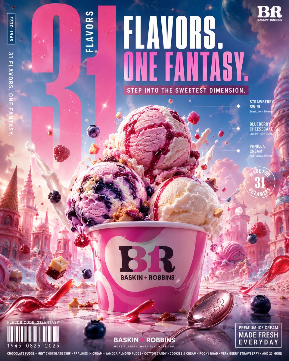 Premium-Fantasy-Poster für Baskin Robbins