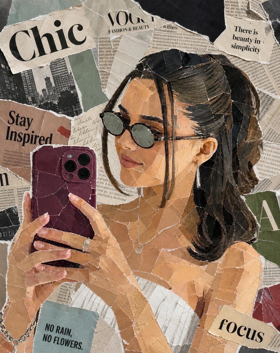 Collage Vintage de Papel Rasgado