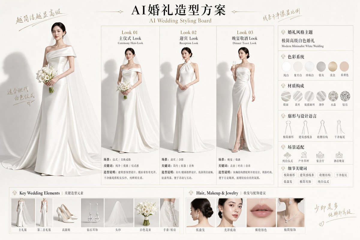 Tablero de Estilismo de Boda con IA