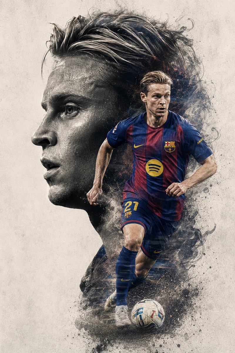 Sportplakat De Jong mit Doppelbelichtung