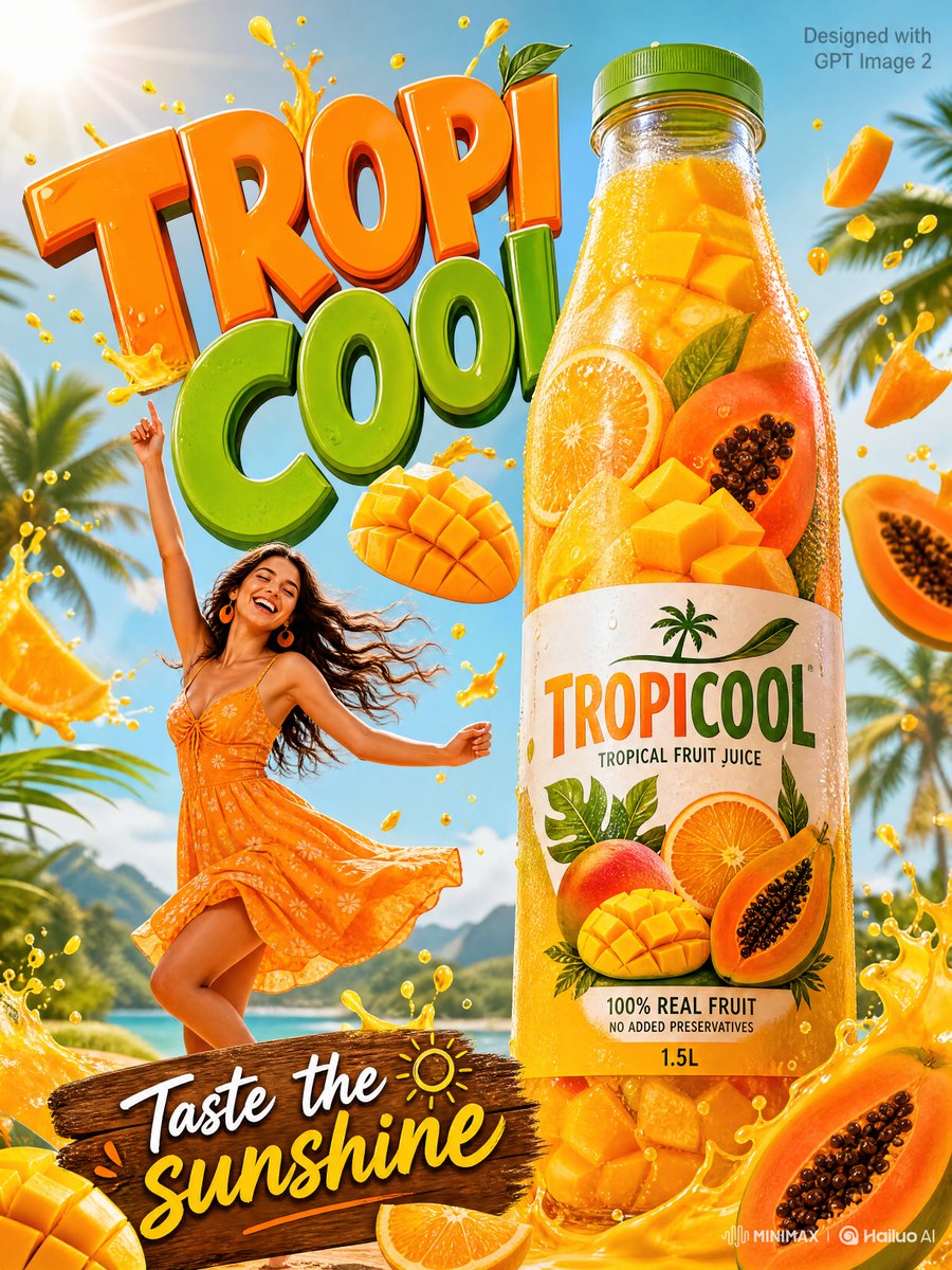 Pôster Vibrante de Suco Tropical