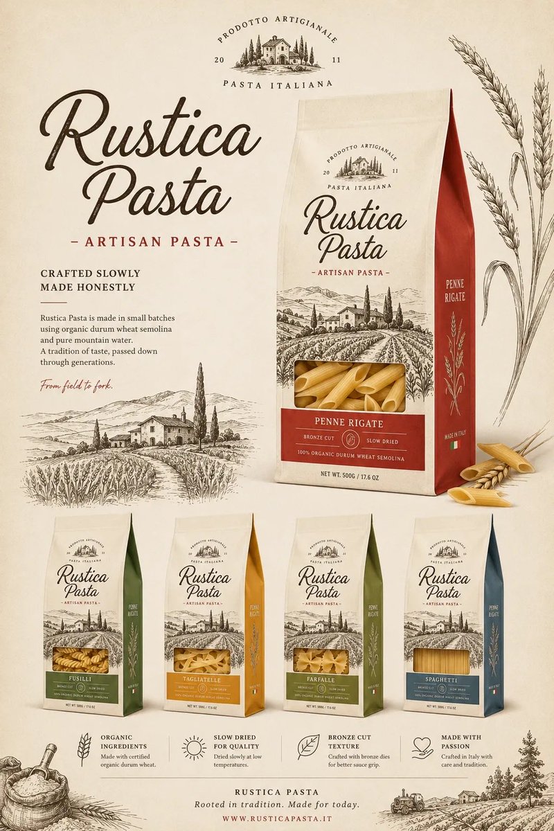 Vintage Minimalistisches Lebensmittel-Packaging