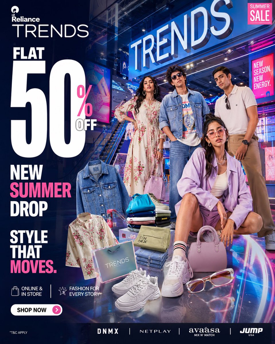 Campagne Mode Retail Premium Reliance Trends