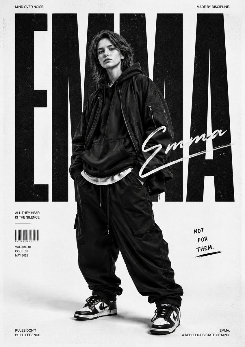 Póster Editorial Streetwear B/N
