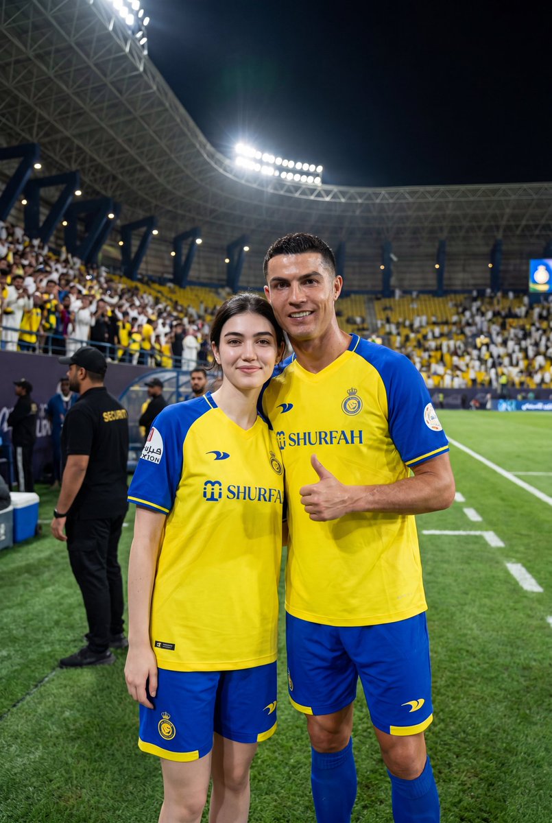 スタジアムでロナウドとの記念写真