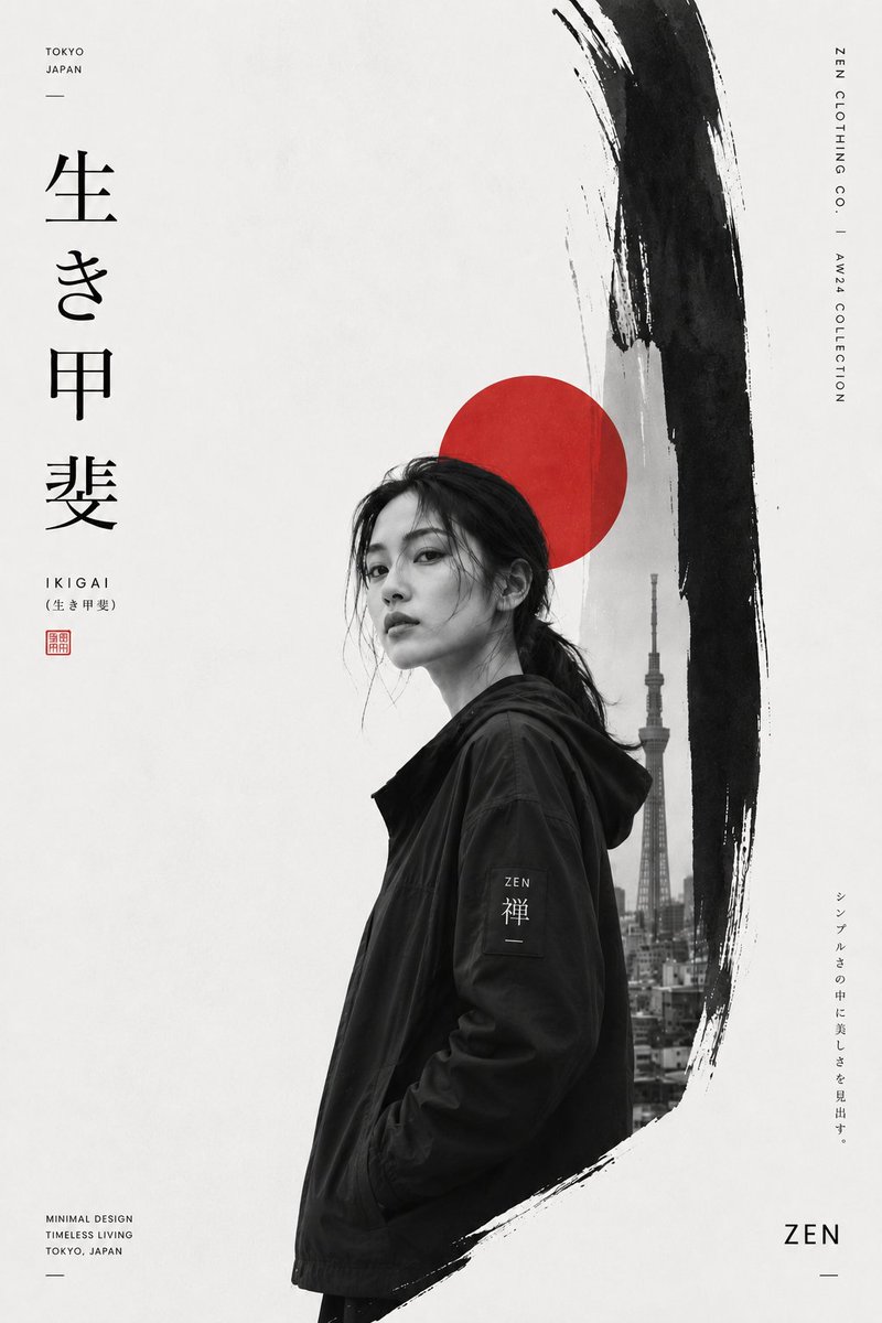 Pôster de Moda Minimalista Japonês