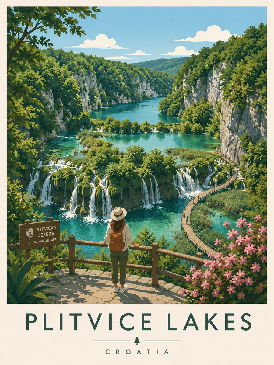 Reiseposter Plitvicer Seen