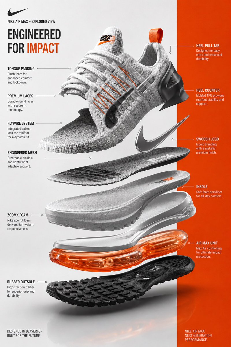 Tênis Nike em Vista Explodida