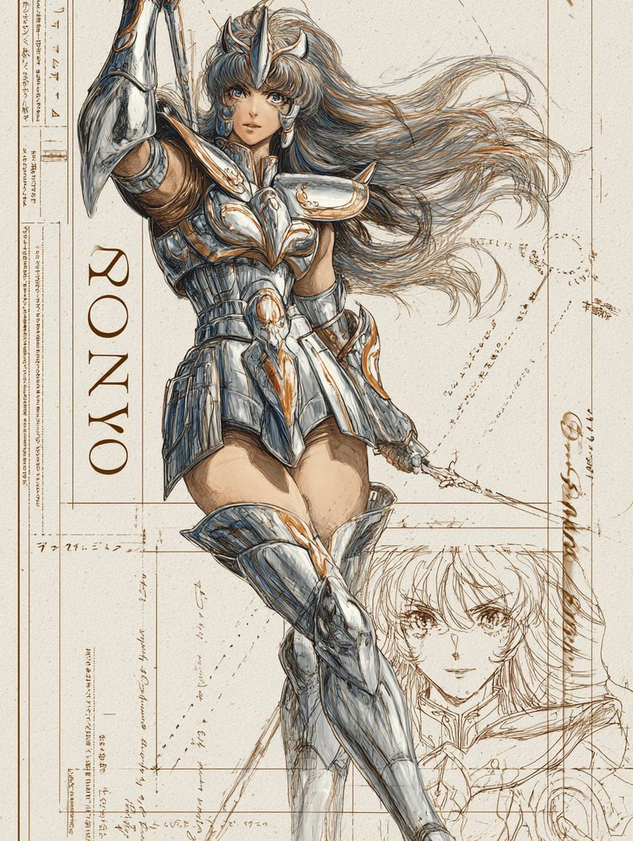 Krieger-Poster im Saint-Seiya-Stil