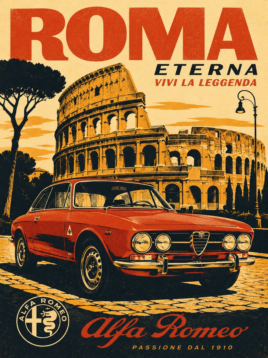 羅馬永恆 Alfa Romeo 復古海報