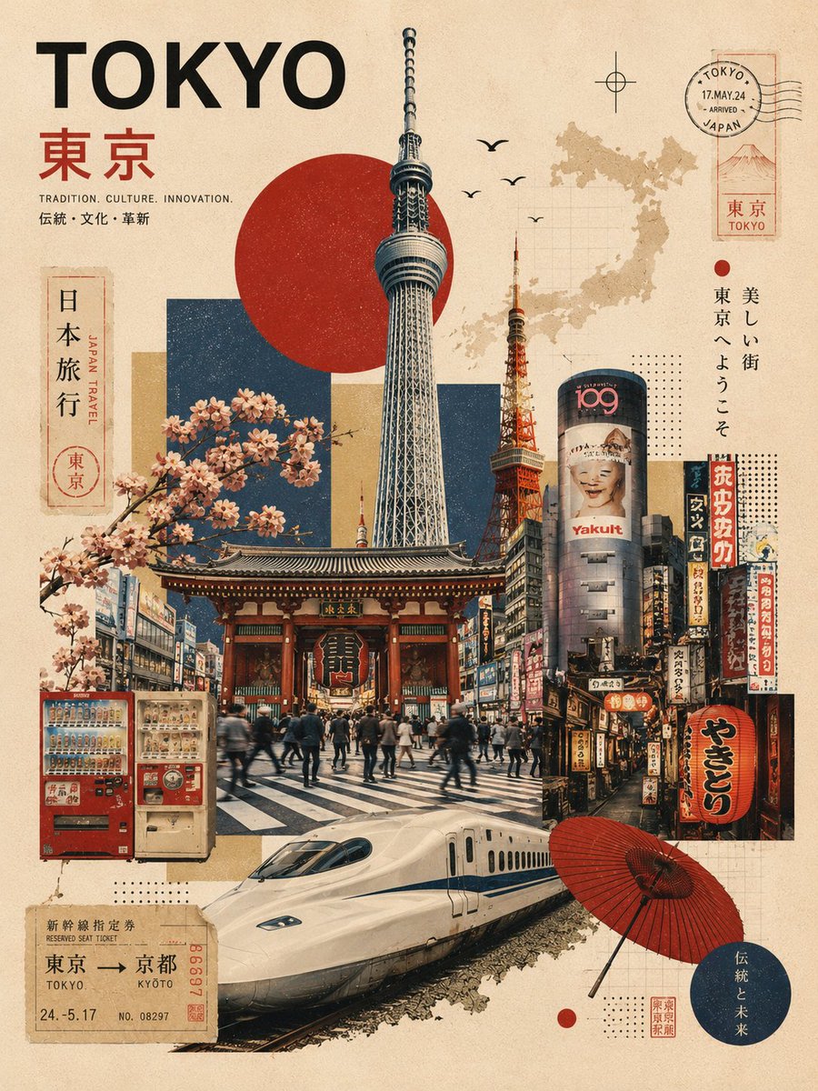 長崎ヴィンテージ旅行ポスター
