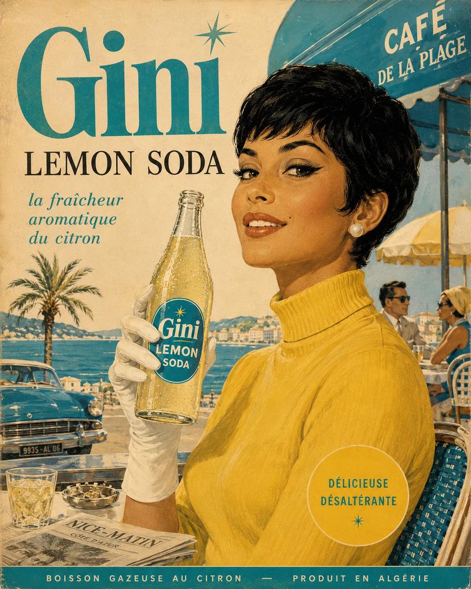 Pôster de Cerveja Estilo Anos 60