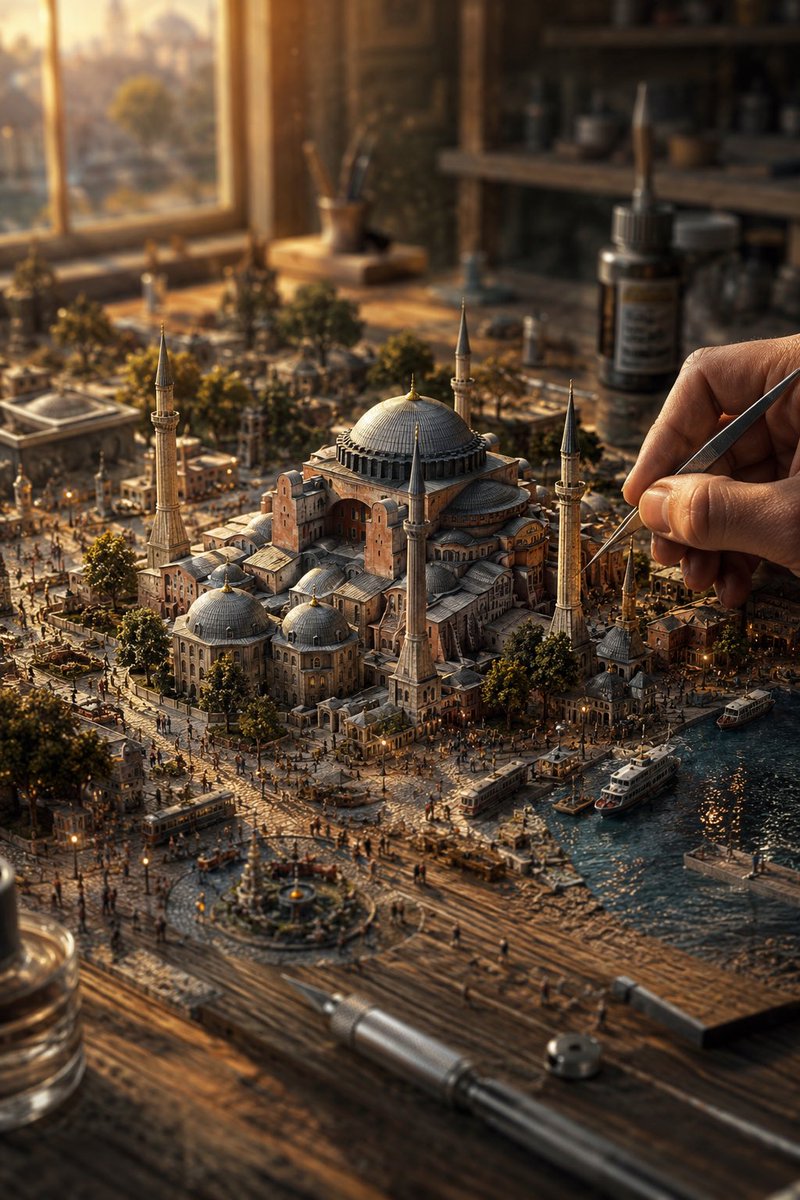 Diorama Miniatura de Cidade na Mesa