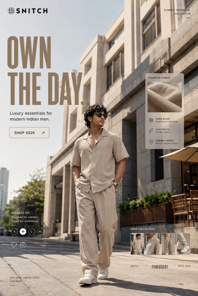 Carteles de Campaña de Moda Masculina de Lujo SNITCH
