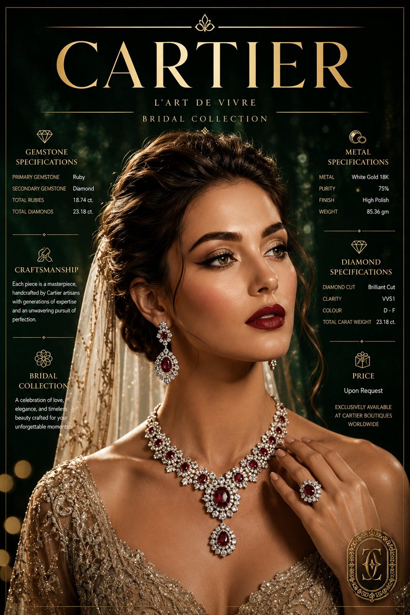 Pôster de Joias Nupciais de Luxo