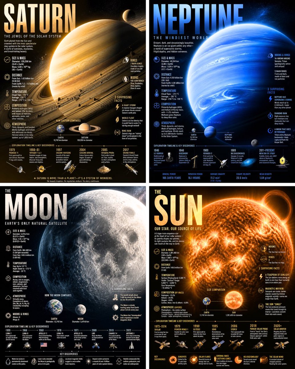 Kosmisches Infografik-Poster im National-Geographic-Stil