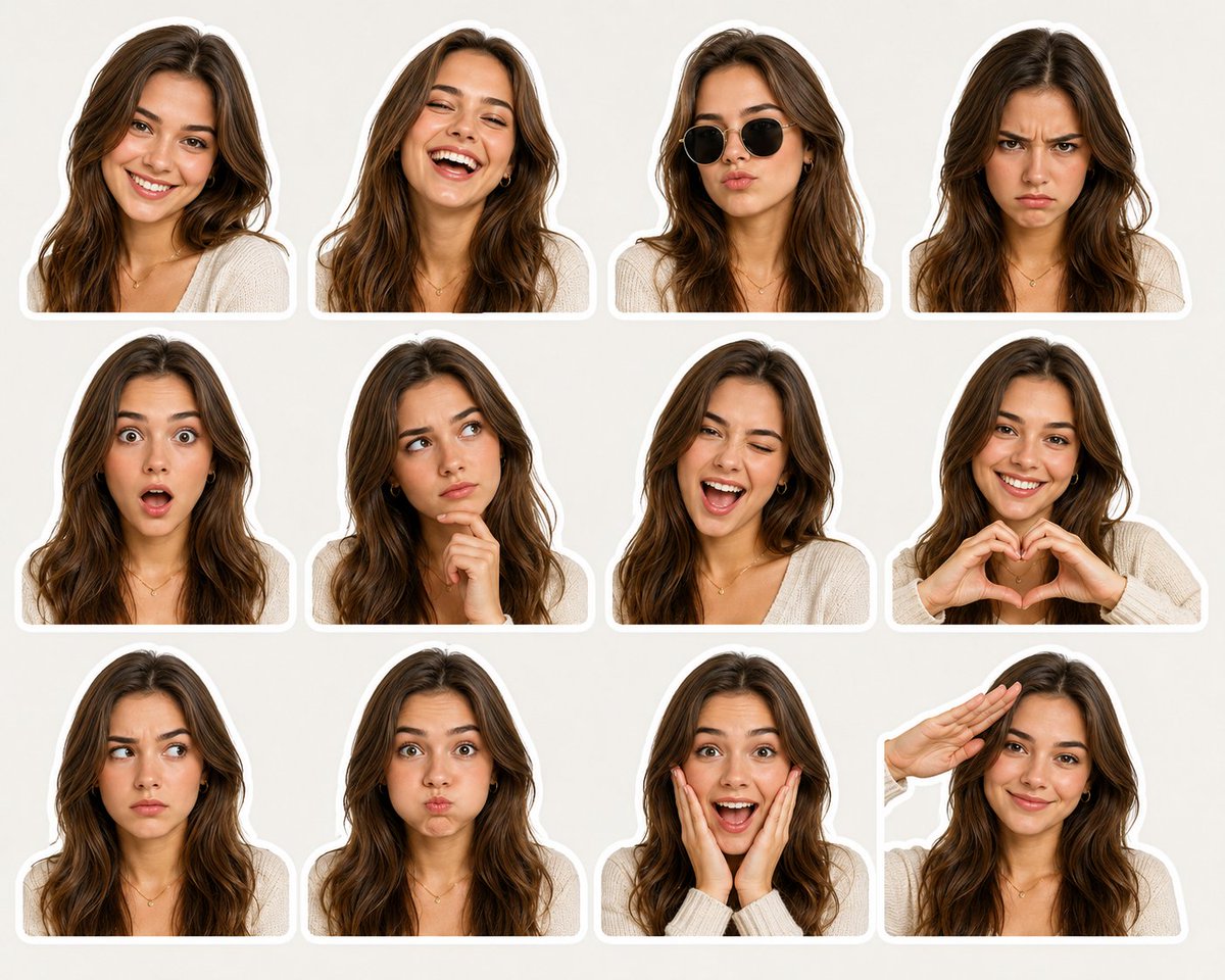 Pack de Stickers d'Expressions Féminines
