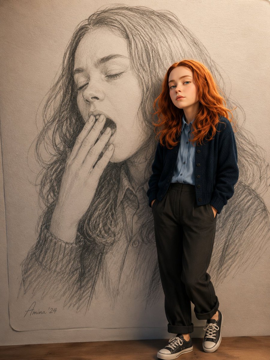 Esboço a Lápis Encontra Retrato Pixar