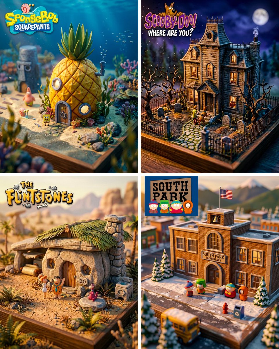 Cartoon-Miniatur-Diorama