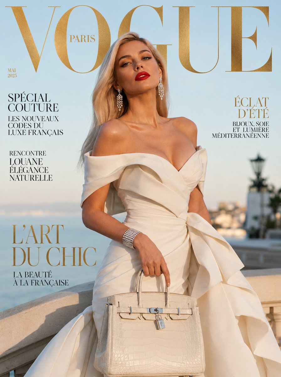 Luxus-Mode-Magazincover im Vogue-Paris-Stil