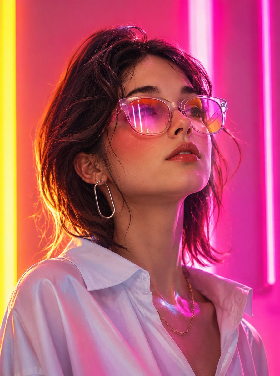 Futuristisches Neon-Fashion-Porträt