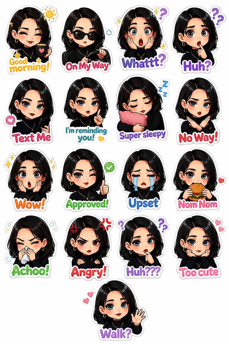 Niedliches Chibi-Sticker-Pack