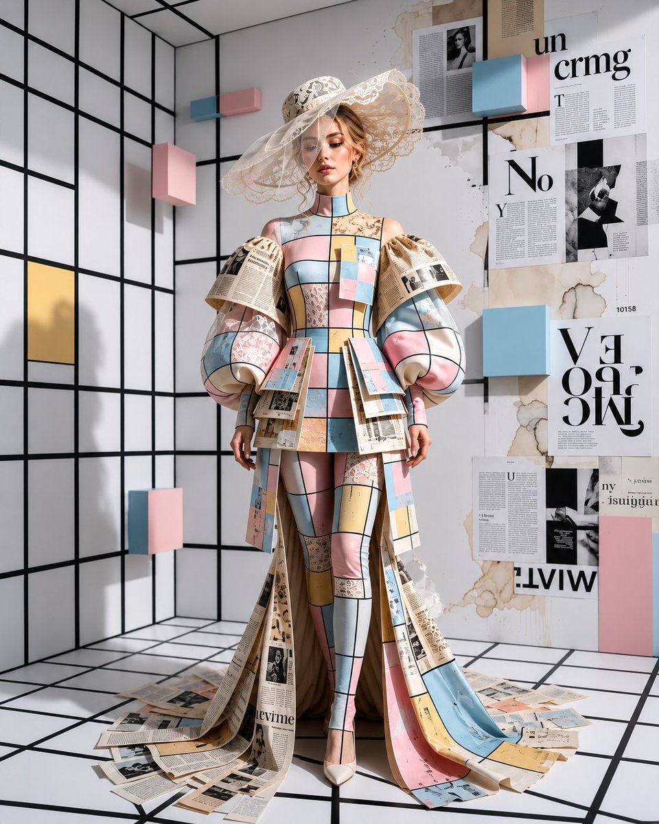 Portrait Éditorial Couture Pastel Surréaliste