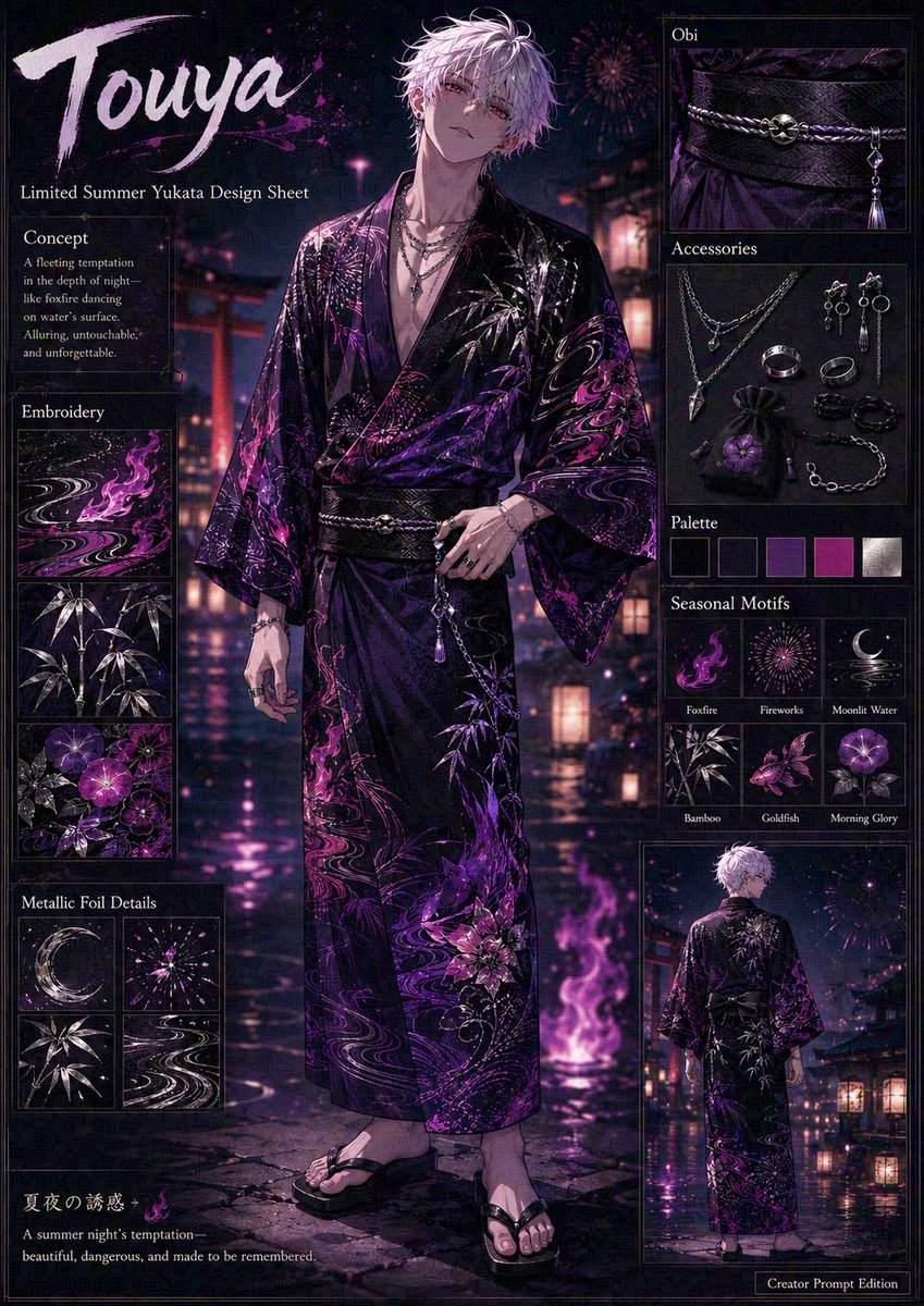 男性キャラ専用 浴衣デザインシート