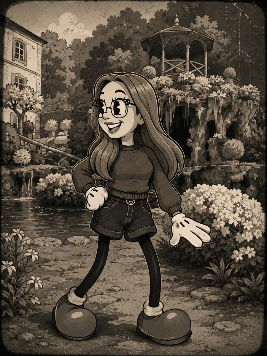 Vintage-Rubber-Hose-Cartoon-Porträt