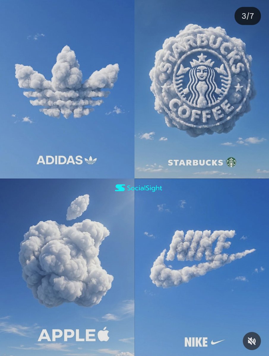 Markenlogos aus Wolken geformt