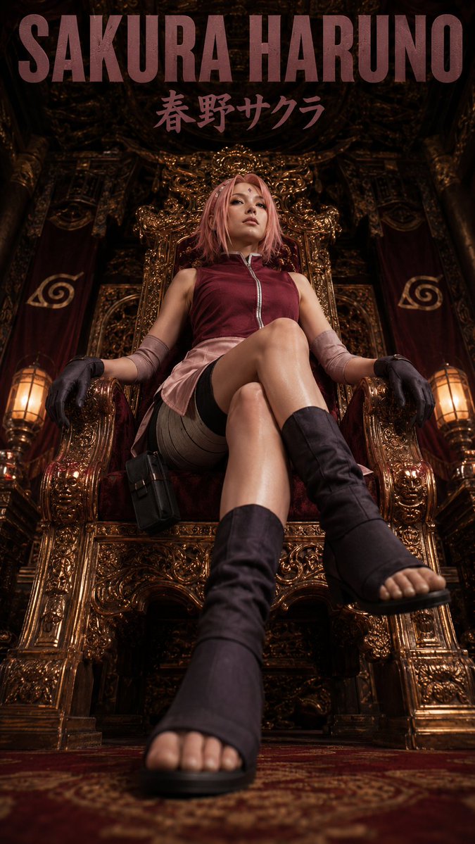 Kunstposter: Naruto-Mädchen auf dem Thron