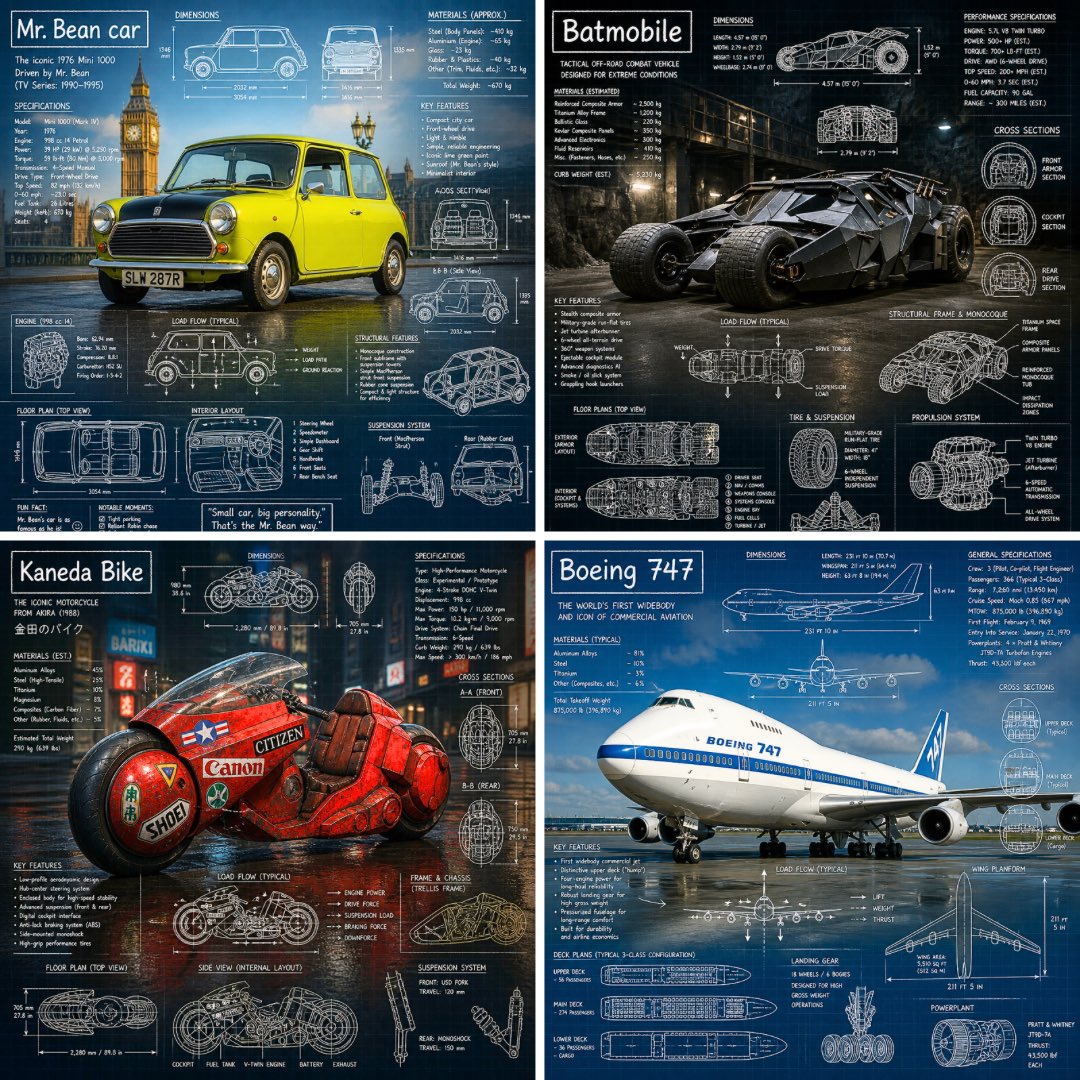 Fahrzeug-Blueprint-Infografik