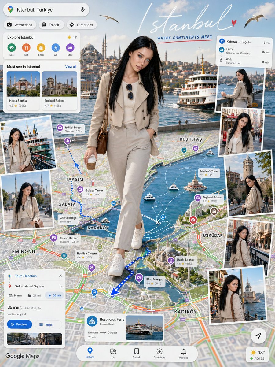 Pôster de Moda Estilo Mapa de Navegação